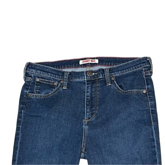 Johnny Was Blue Stretch High Rise Skinny Jeans Size 28 - Picture 3 of 9